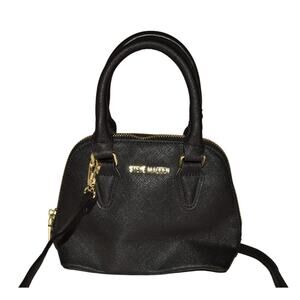STEVE MADDEN $88 Faith Saffiano Small Leather Crossbody Black